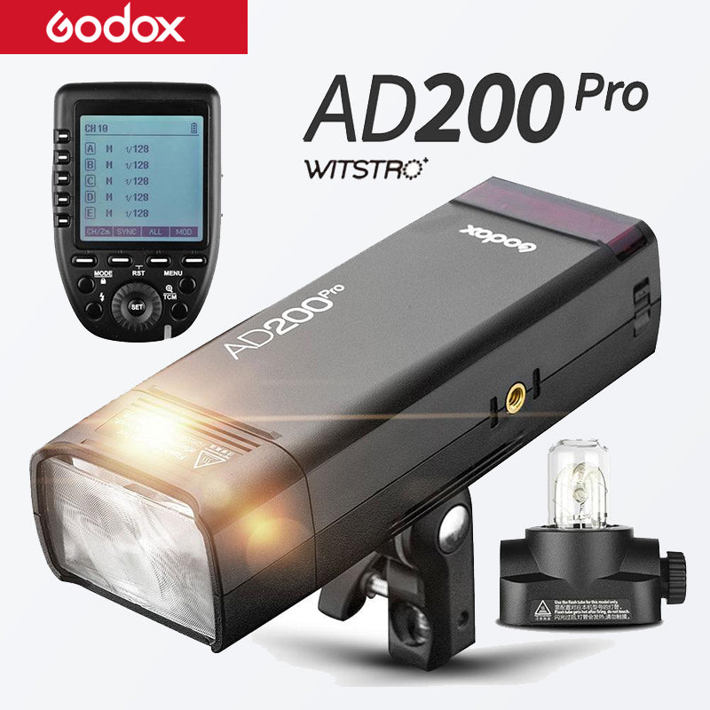 Godox AD200Pro Outdoor Flash Light 200Ws TTL 2.4G 1/8000 HSS 0.01-1.8s Recycling 2900mAh Battery with Xpro Trigger