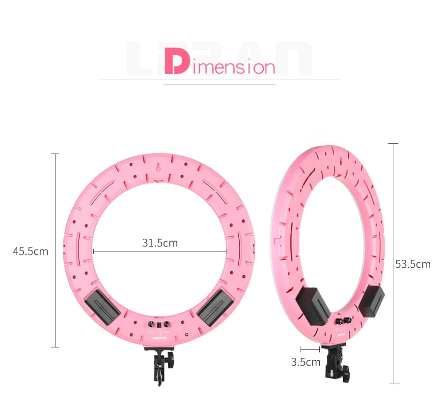 AMBITFUL RL-480 18'' 45cm Dimmable LED Ring Light Lamp 60Ws 3000~6000K 480 LED with Light Stand for Photo Video Lighting Kit