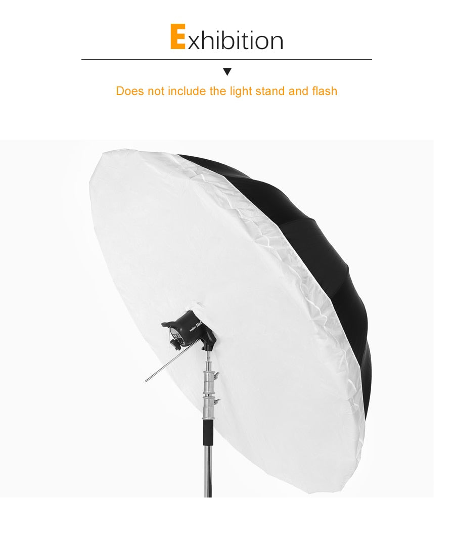 Godox 70 inch 178cm Black White Reflective Umbrella Studio Lighting Light Umbrella with Large Diffuser Cover