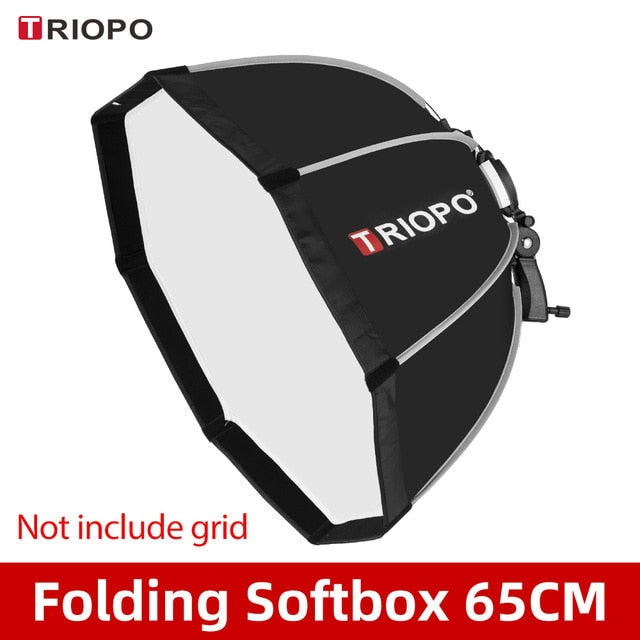 Triopo 55cm 65cm 90cm 120cm Speedlite Portable Octagon Umbrella Softbox + Honeycomb Grid Outdoor Flash Soft Box for Canon Godox
