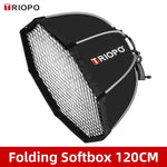 Triopo 55cm 65cm 90cm 120cm Speedlite Portable Octagon Umbrella Softbox + Honeycomb Grid Outdoor Flash Soft Box for Canon Godox