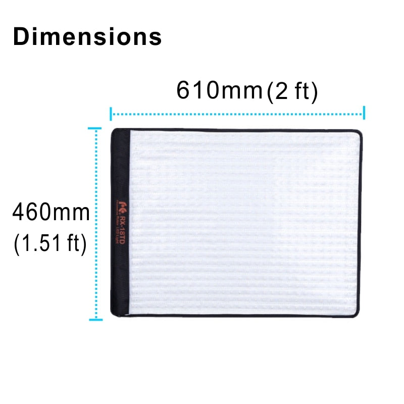 Falcon Eyes 100W LED Photo Video Light Portable LED Photo Light 504pcs Flexible LED Light RX-18TD with Diffuser + Light Stand