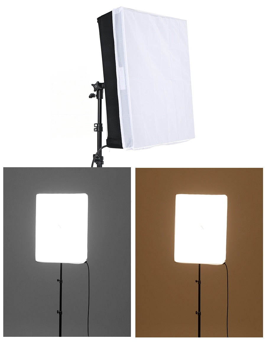 Falcon Eyes 100W LED Photo Video Light Portable LED Photo Light 504pcs Flexible LED Light RX-18TD with Diffuser + Light Stand