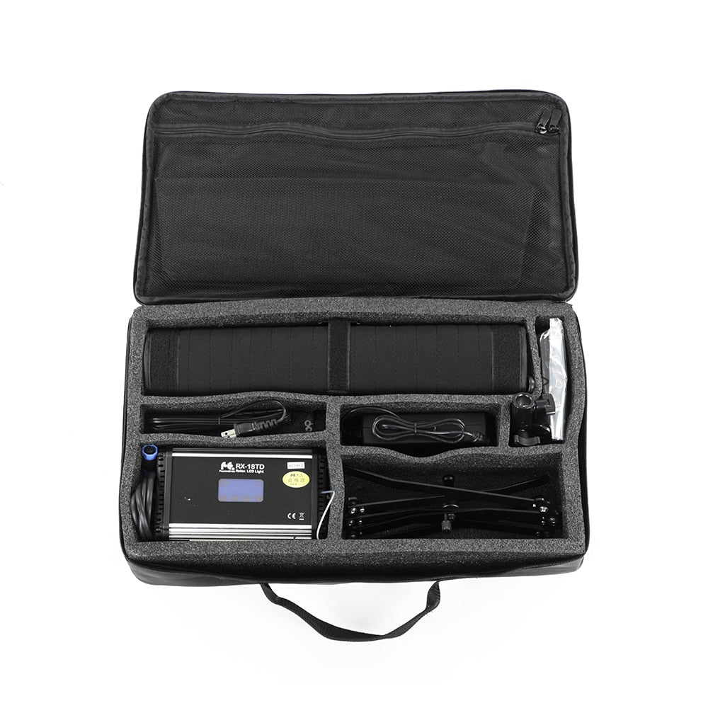 Falcon Eyes 100W LED Photo Video Light Portable LED Photo Light 504pcs Flexible LED Light RX-18TD with Diffuser + Light Stand