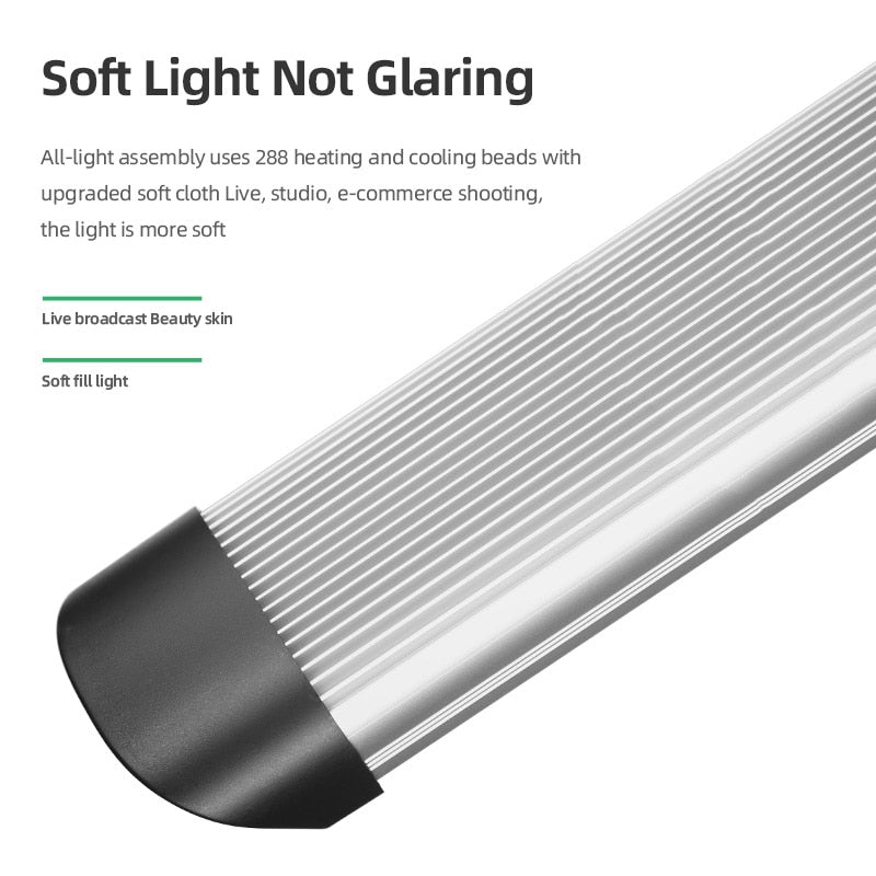 AMBITFUL AL-20 3000K-6000K 40W Double Arms Fill LED Light Long Strips LED Light with LCD Screen for Photo Studio Live Broadcast