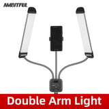 AMBITFUL AL-20 3000K-6000K 40W Double Arms Fill LED Light Long Strips LED Light with LCD Screen for Photo Studio Live Broadcast
