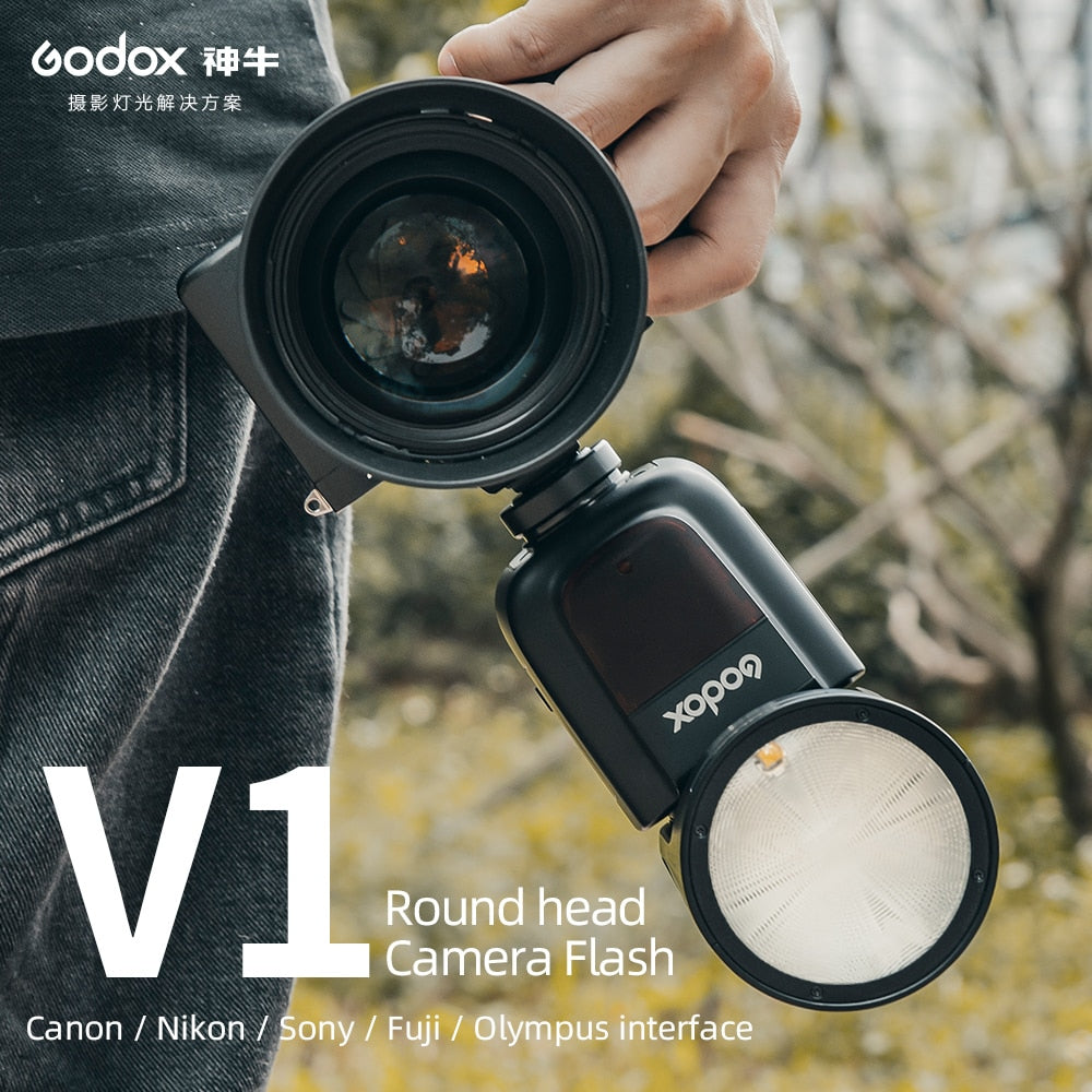 Godox V1 Flash V1C V1N V1S V1F V1O V1P TTL 1/8000s HSS lithium battery Speedlite Flash for Canon Nikon Sony Fuji Olympus Pentax