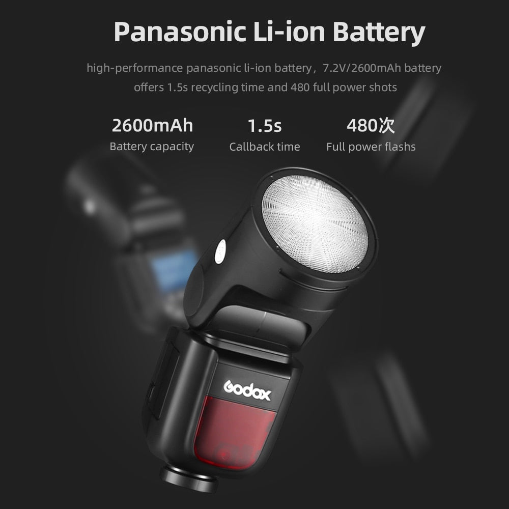 Godox V1 Flash V1C V1N V1S V1F V1O V1P TTL 1/8000s HSS lithium battery Speedlite Flash for Canon Nikon Sony Fuji Olympus Pentax