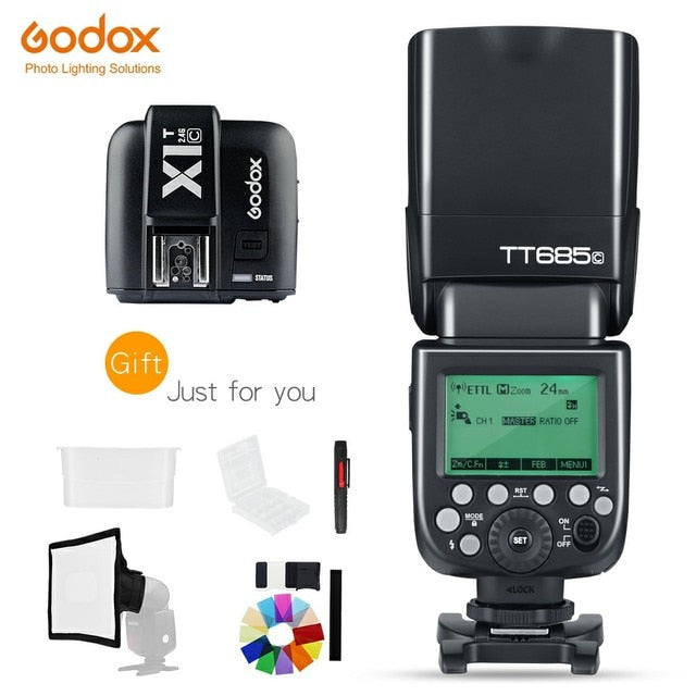 Godox TT685C TT685N TT685S TT685F TT685O 2.4G HSS TTL GN60 Flash Speedlite with X1T Trigger for Canon Nikon Sony Fuji Olympus