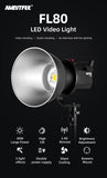 AMBITFUL FL80 80W 5600K LED Video Light Version 2 Daylight Balanced CRI96 TLCI 95+ 5 Pre-Programmed Lighting Effect Bowens Mount  fl 80