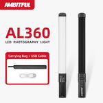 AMBITFUL AL360R Handheld 15W 3000K-6000K RGB Colorful Ice Stick LED Video Light Adjusting Controlled Built-in 3100mAh Battery