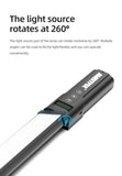 AMBITFUL AL360R Handheld 15W 3000K-6000K RGB Colorful Ice Stick LED Video Light Adjusting Controlled Built-in 3100mAh Battery