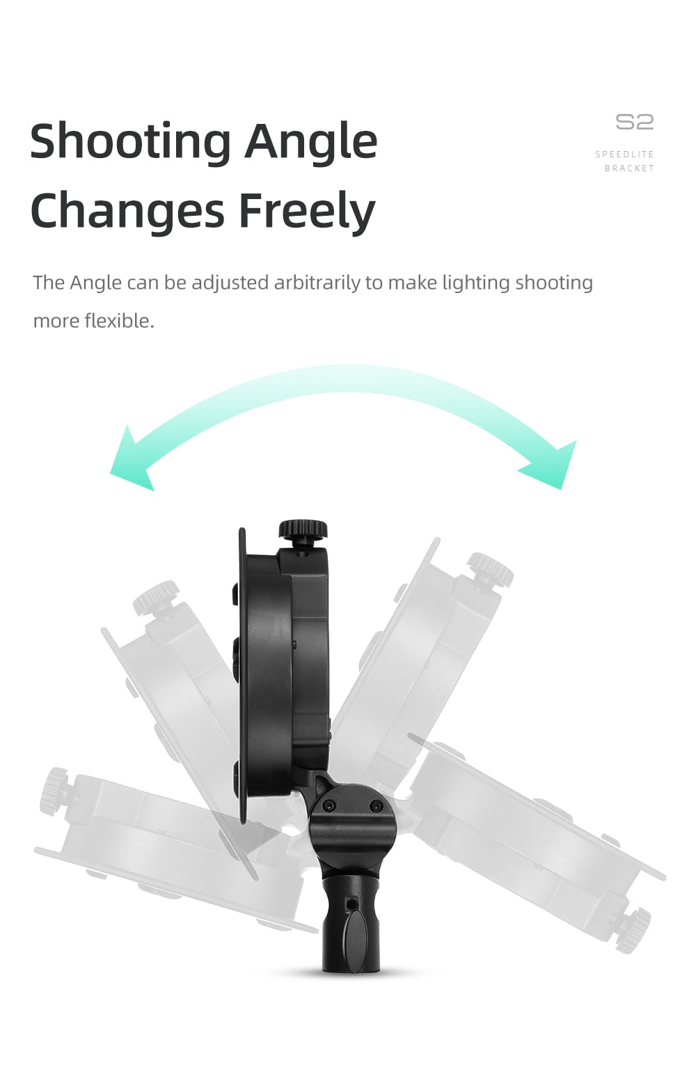 Godox S2 Bowens Mount Flash S-type Holder Bracket for Godox V1 V860II AD200 AD400PRO Speedlite Flash Snoot Softbox