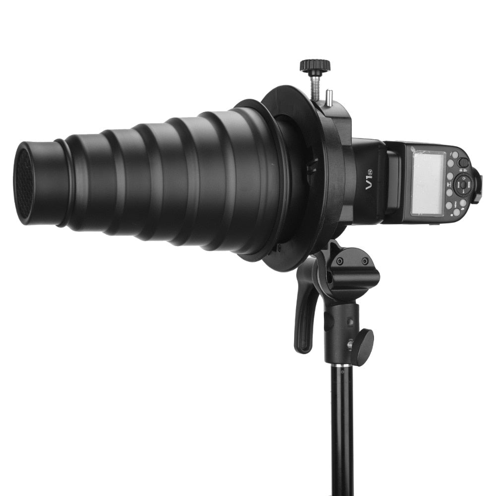 Godox S2 Bowens Mount Flash S-type Holder Bracket for Godox V1 V860II AD200 AD400PRO Speedlite Flash Snoot Softbox