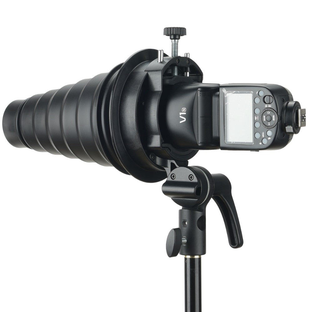 Godox S2 Bowens Mount Flash S-type Holder Bracket for Godox V1 V860II AD200 AD400PRO Speedlite Flash Snoot Softbox