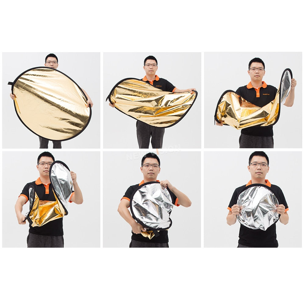 Godox 60x90cm 80cm 110cm 100x150cm 150x200cm 2 in 1 Collapsible Light Round Photography Reflector for Studio Multi Photo Disc