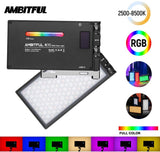 AMBITFUL K10 RGB 2500K-8500K Dimmable Full Color LED Video Light Photography Video Studio DSLR Camera Light PK BOLING BL-P1