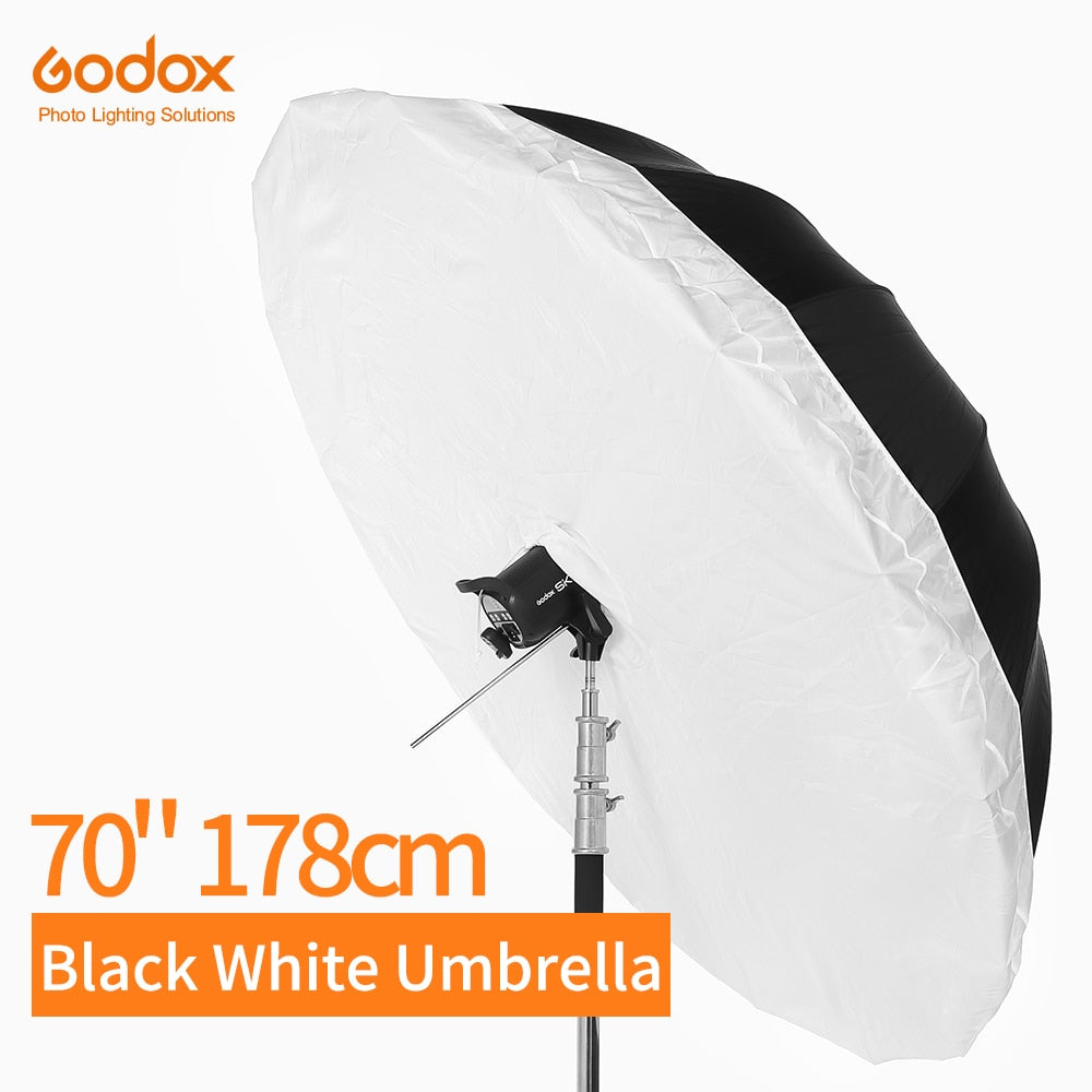Godox 70 inch 178cm Black White Reflective Umbrella Studio Lighting Light Umbrella with Large Diffuser Cover