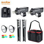 GODOX 2x AD200 TTL 2.4G HSS Flash Light + X1 Trigger + 2x AD-M Standard Reflector + 2x Collapsible Light Stand + Carry Barry