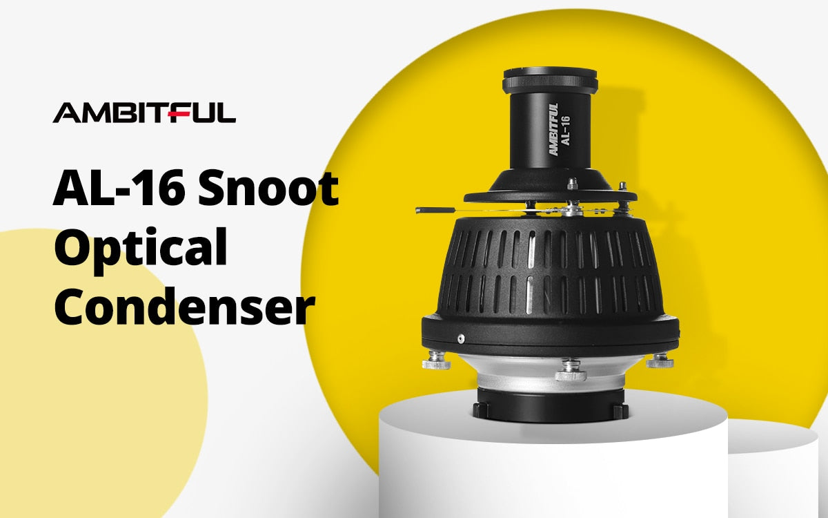 AMBITFUL AL-16 Focalize Conical Snoot Optical Condenser Art Special Effects Shaped Beam Light Cylinder with Shape and Color Gel focusing rod