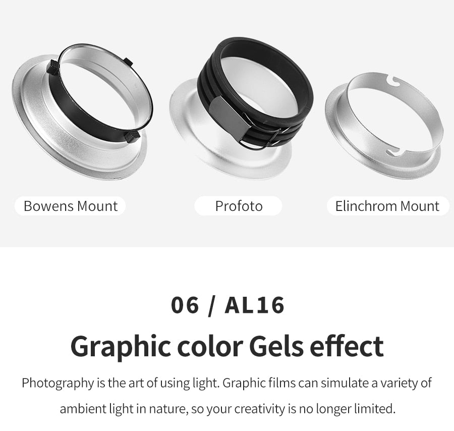 AMBITFUL AL-16 Focalize Conical Snoot Optical Condenser Art Special Effects Shaped Beam Light Cylinder with Shape and Color Gel focusing rod