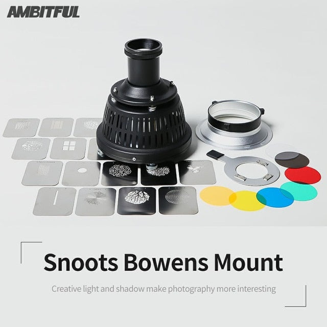 AMBITFUL AL-16 Focalize Conical Snoot Optical Condenser Art Special Effects Shaped Beam Light Cylinder with Shape and Color Gel focusing rod