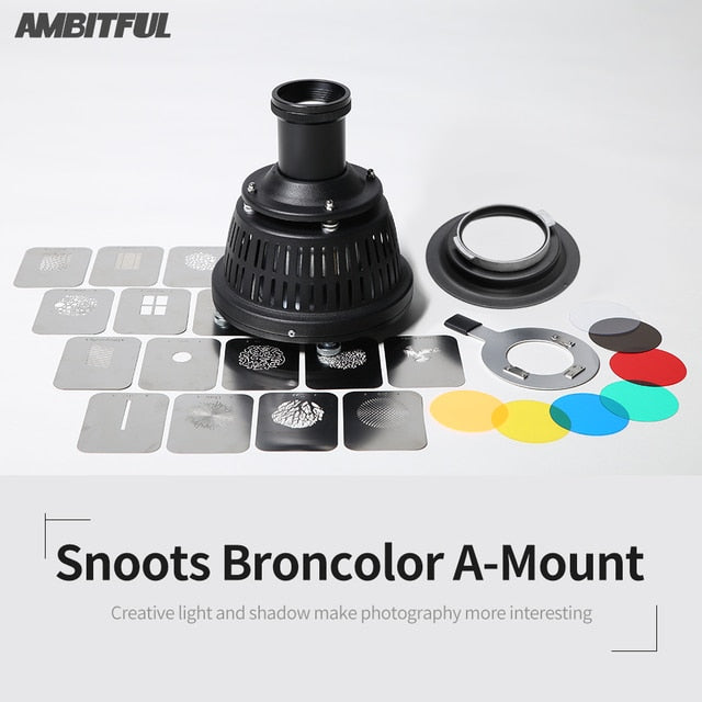 AMBITFUL AL-16 Focalize Conical Snoot Optical Condenser Art Special Effects Shaped Beam Light Cylinder with Shape and Color Gel focusing rod