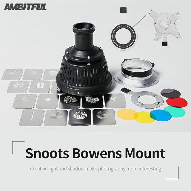 AMBITFUL AL-16 Focalize Conical Snoot Optical Condenser Art Special Effects Shaped Beam Light Cylinder with Shape and Color Gel focusing rod