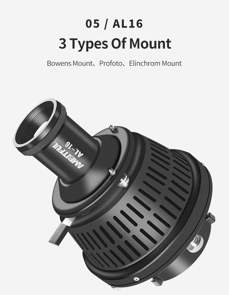 AMBITFUL AL-16 Focalize Conical Snoot Optical Condenser Art Special Effects Shaped Beam Light Cylinder with Shape and Color Gel focusing rod