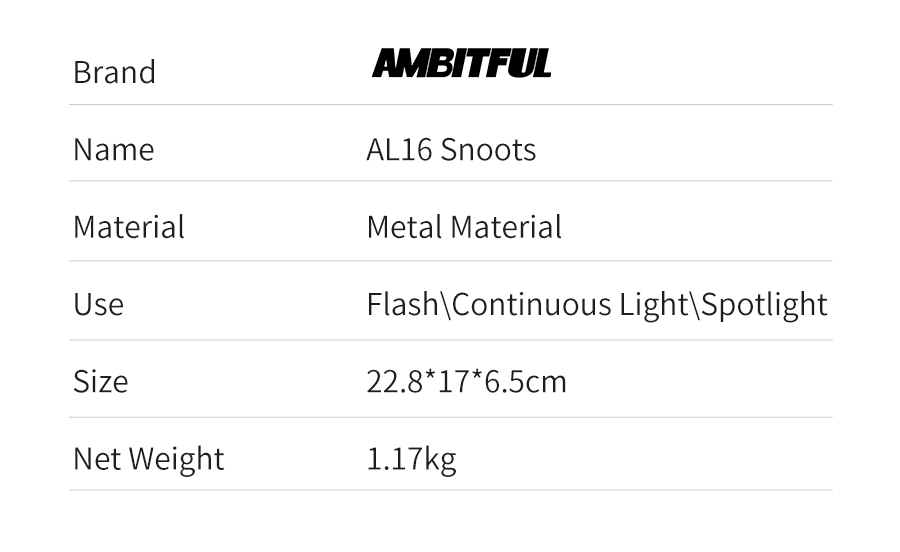 AMBITFUL AL-16 Focalize Conical Snoot Optical Condenser Art Special Effects Shaped Beam Light Cylinder with Shape and Color Gel focusing rod