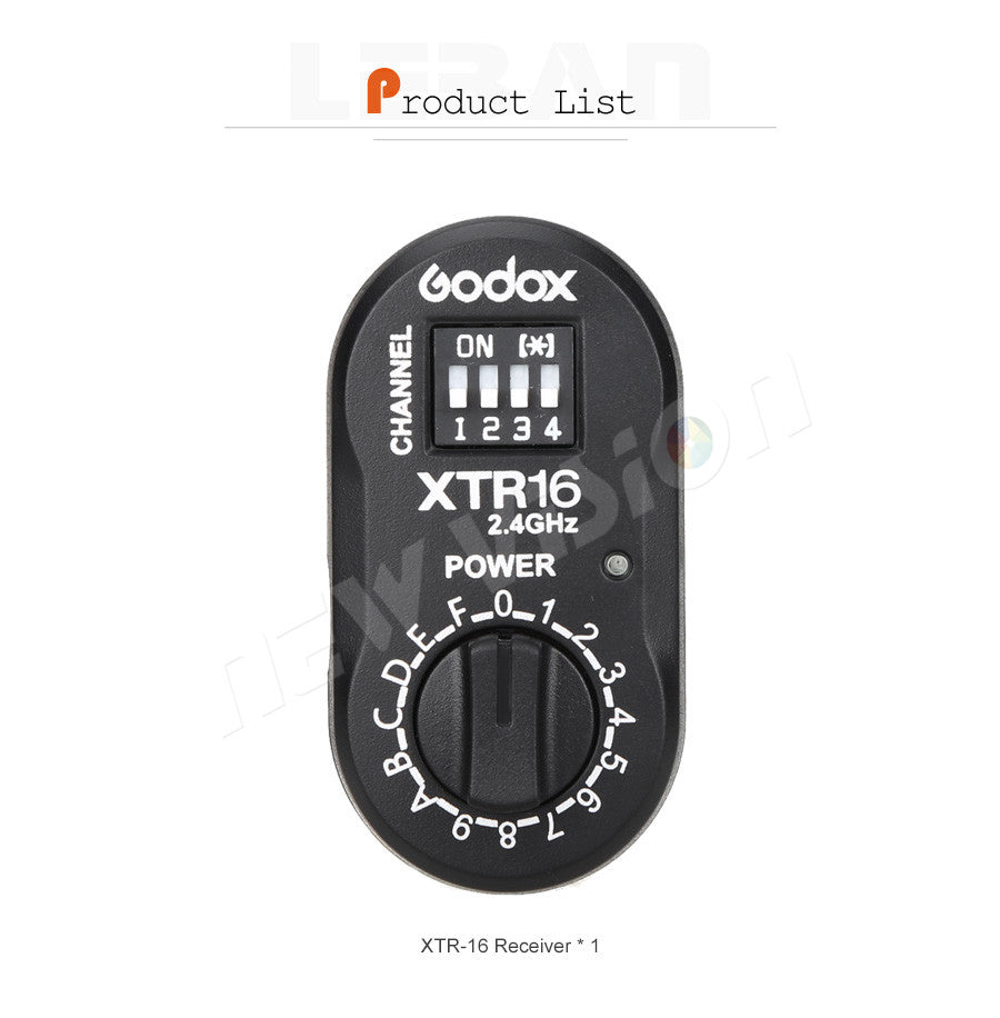 Godox XTR-16 2.4G Wireless Receiver for X1C X1N XT-16 Transmitter Trigger AD360,DE,QT,DP,QS,GS,GT Series