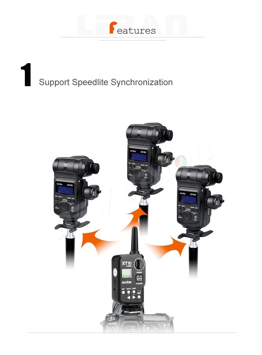 Godox XTR-16 2.4G Wireless Receiver for X1C X1N XT-16 Transmitter Trigger AD360,DE,QT,DP,QS,GS,GT Series