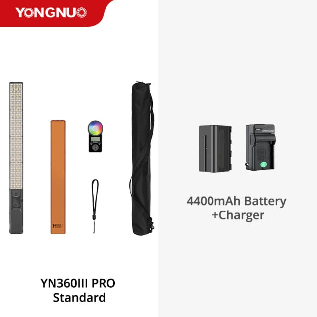 Yongnuo YN360 III YN360III PRO Handheld 3200K-5500K RGB Colorful Ice Stick LED Video Light Adjusting Controlled by Phone App