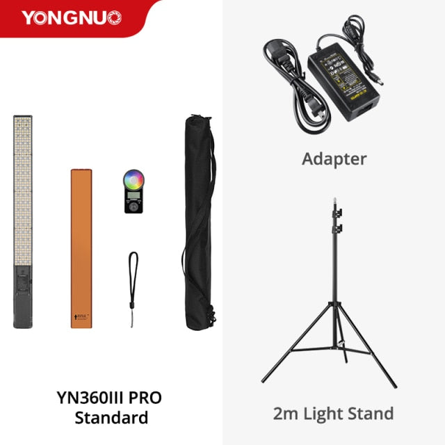 Yongnuo YN360 III YN360III PRO Handheld 3200K-5500K RGB Colorful Ice Stick LED Video Light Adjusting Controlled by Phone App