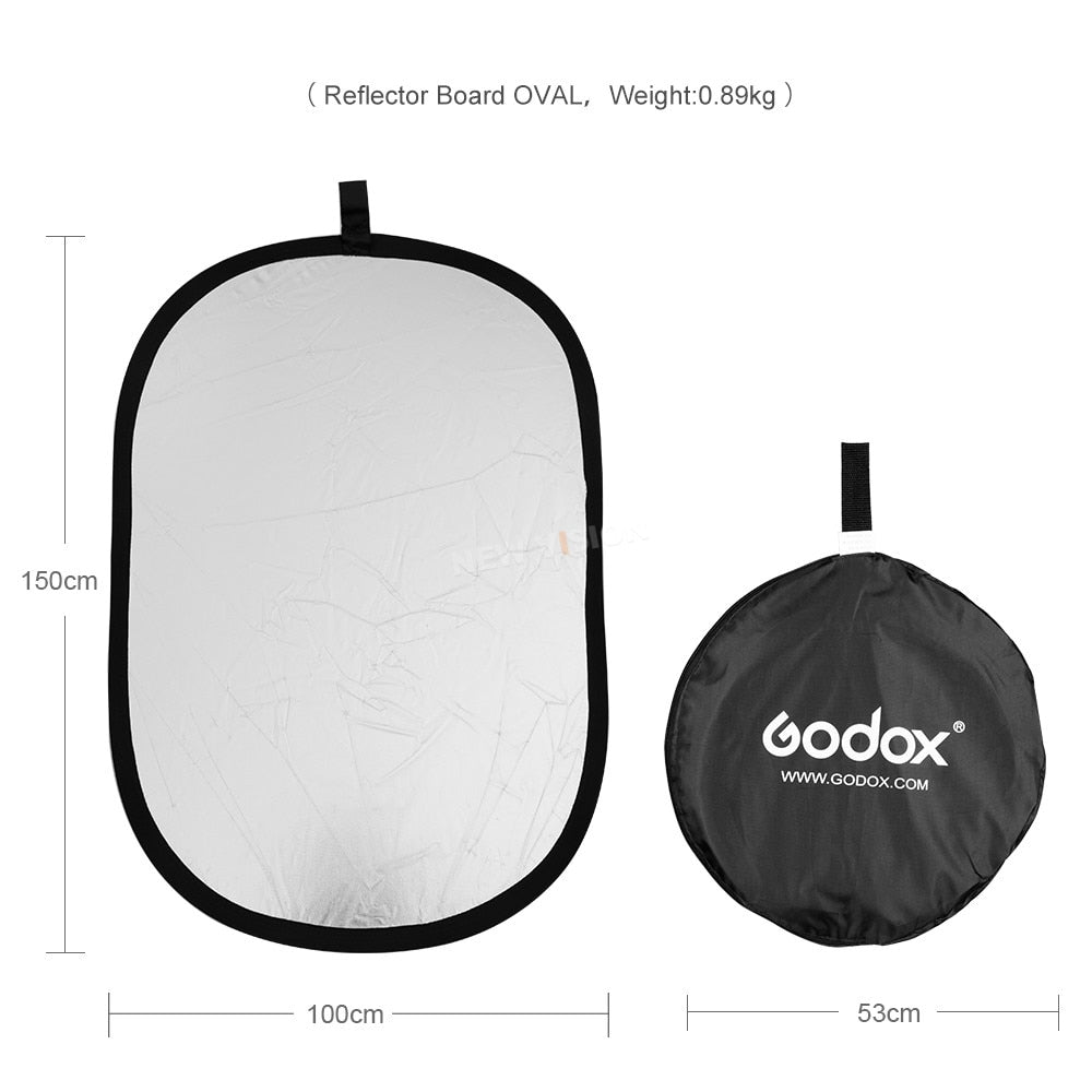 Godox 2 in 1 100x150cm Portable Oval Multi-Disc Reflector,Collapsible Photography Studio Photo Camera Lighting Diffuser Reflecto