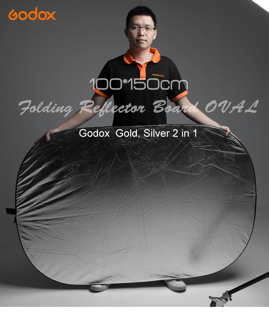 Godox 2 in 1 100x150cm Portable Oval Multi-Disc Reflector,Collapsible Photography Studio Photo Camera Lighting Diffuser Reflecto