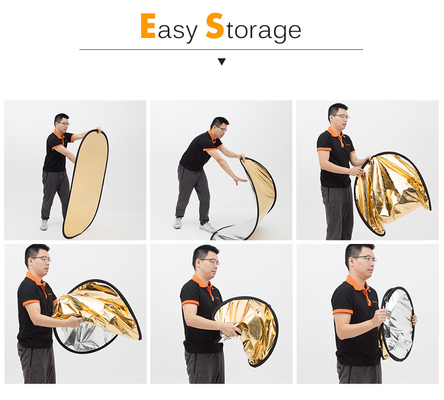 Godox 2 in 1 100x150cm Portable Oval Multi-Disc Reflector,Collapsible Photography Studio Photo Camera Lighting Diffuser Reflecto