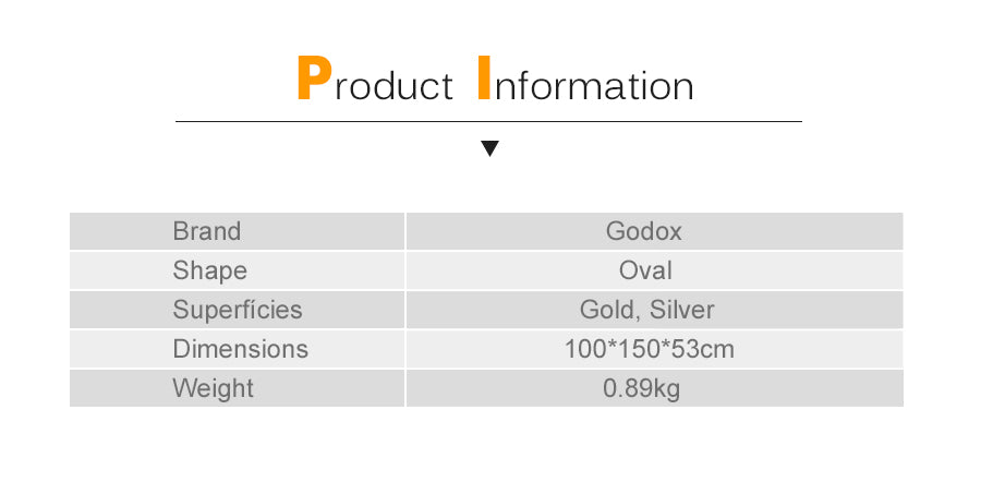 Godox 2 in 1 100x150cm Portable Oval Multi-Disc Reflector,Collapsible Photography Studio Photo Camera Lighting Diffuser Reflecto