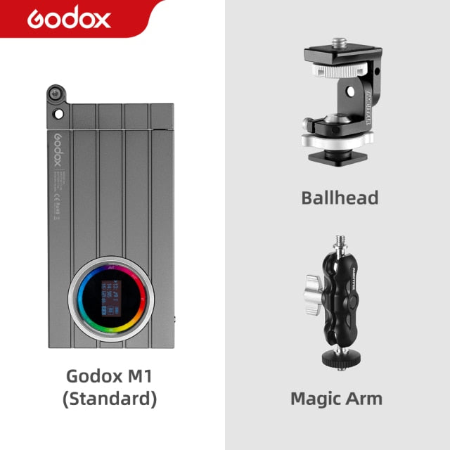 Godox M1 2500k-8500k Full Color RGB LED Light Pocket Aluminum Alloy LED Video Creative Light Multiple Special Effects Function