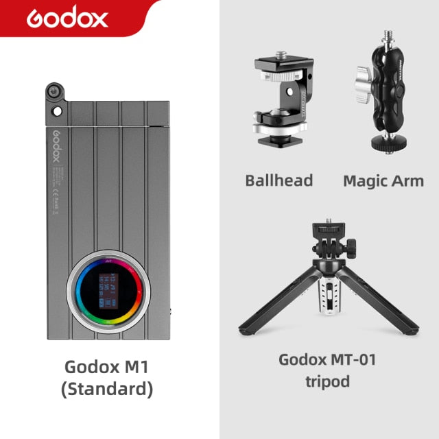 Godox M1 2500k-8500k Full Color RGB LED Light Pocket Aluminum Alloy LED Video Creative Light Multiple Special Effects Function