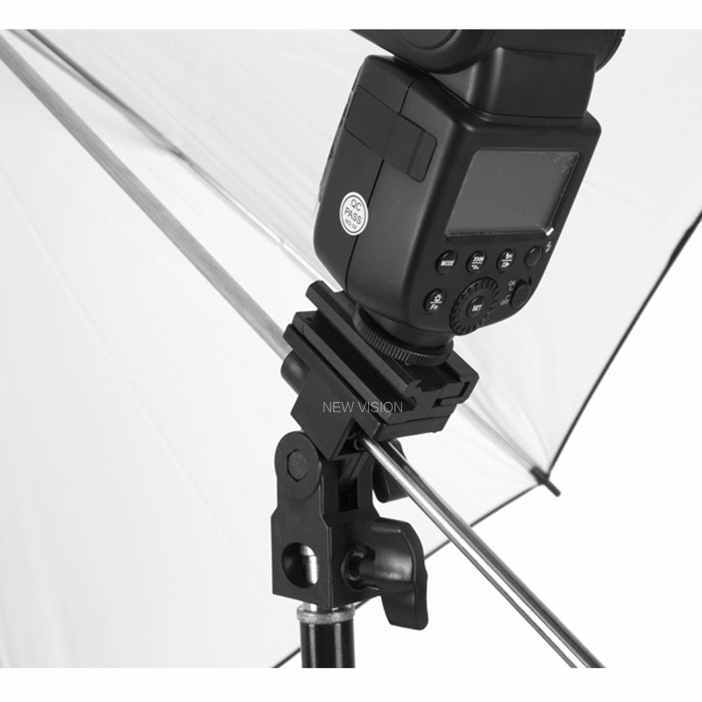 B Type Flash Hot Shoe Adapter Trigger Umbrella Holder Swivel Light Stand Bracket