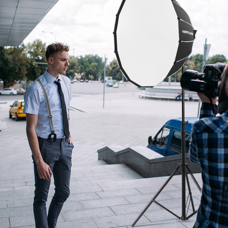 AMBITFUL QD-P70 70CM QD-P90 90CM QD-P120 120CM Quickly Release Parabolic Deep Softbox Grid for Bowens Elincrhom Profoto Mount