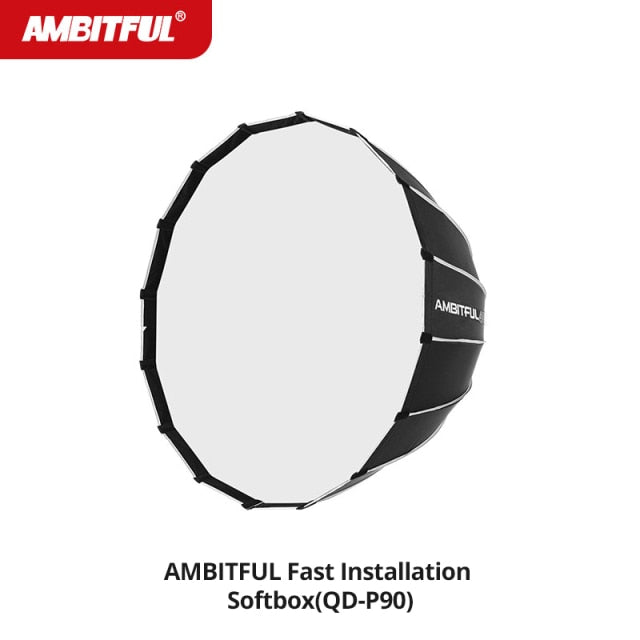 AMBITFUL QD-P70 70CM QD-P90 90CM QD-P120 120CM Quickly Release Parabolic Deep Softbox Grid for Bowens Elincrhom Profoto Mount