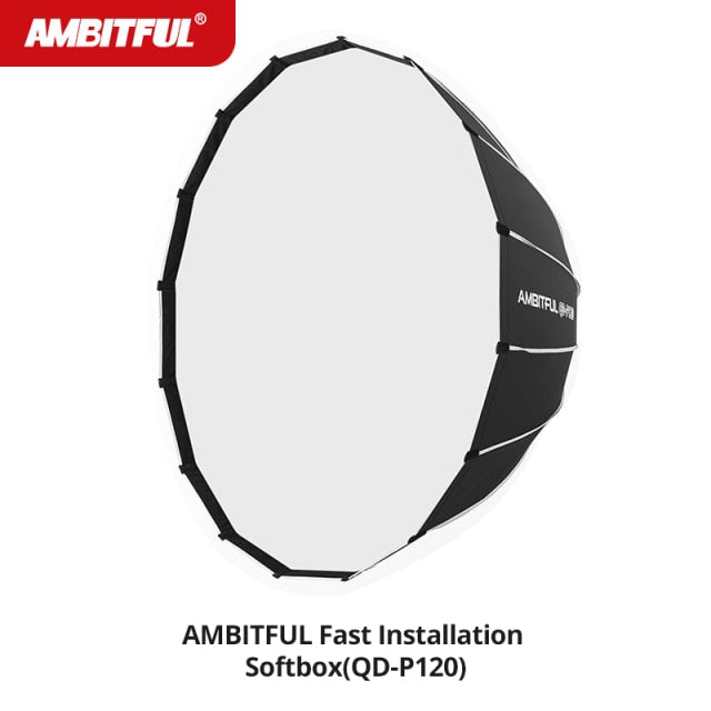 AMBITFUL QD-P70 70CM QD-P90 90CM QD-P120 120CM Quickly Release Parabolic Deep Softbox Grid for Bowens Elincrhom Profoto Mount