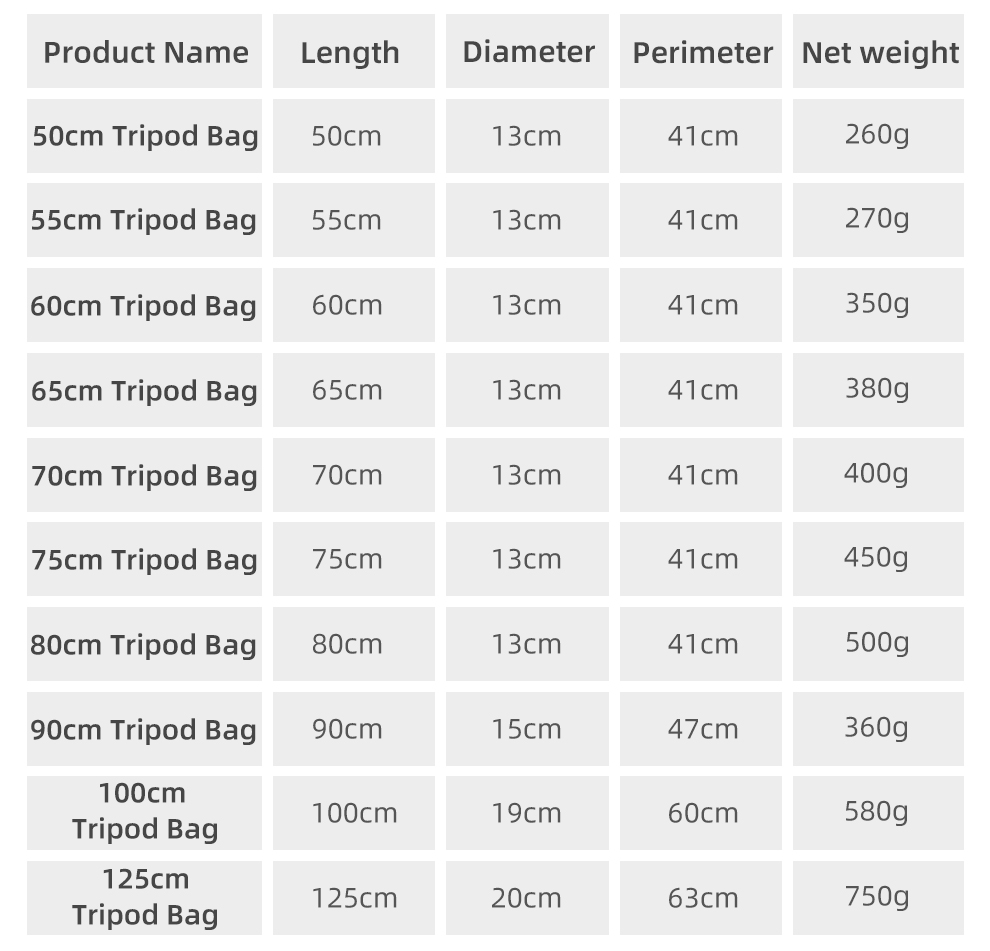 50cm - 125cm Tripod Carrying Bag