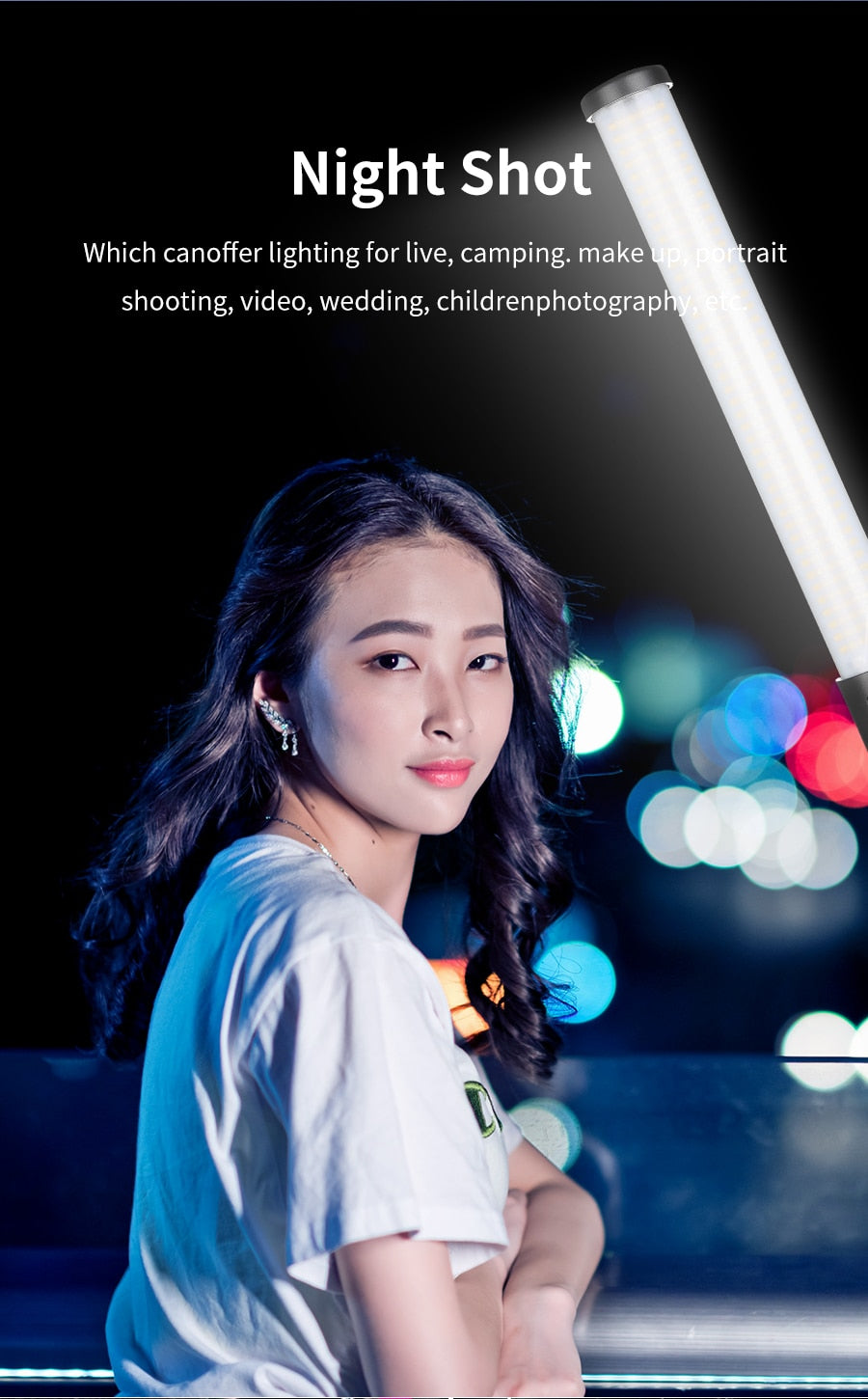 Godox LC500 3300K-5600K Adjustable Handle LED Light Stick Built-in lithiunm Battery+Remote control+AC Power Charger
