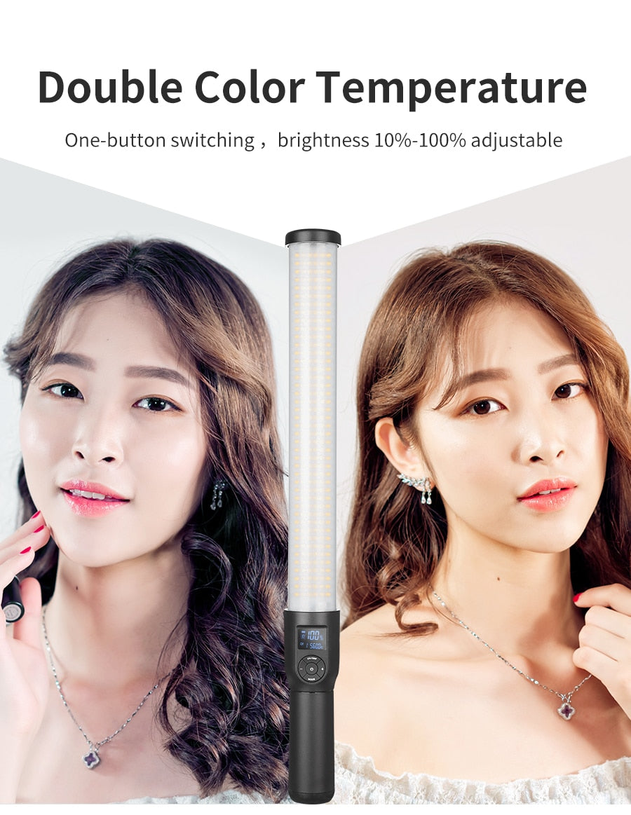 Godox LC500 3300K-5600K Adjustable Handle LED Light Stick Built-in lithiunm Battery+Remote control+AC Power Charger