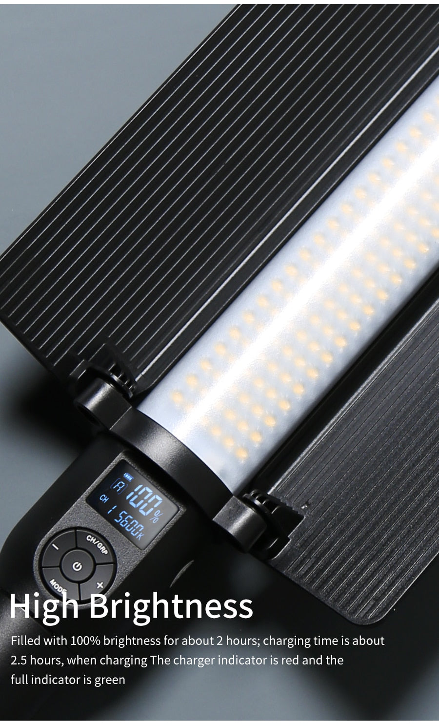 Godox LC500 3300K-5600K Adjustable Handle LED Light Stick Built-in lithiunm Battery+Remote control+AC Power Charger