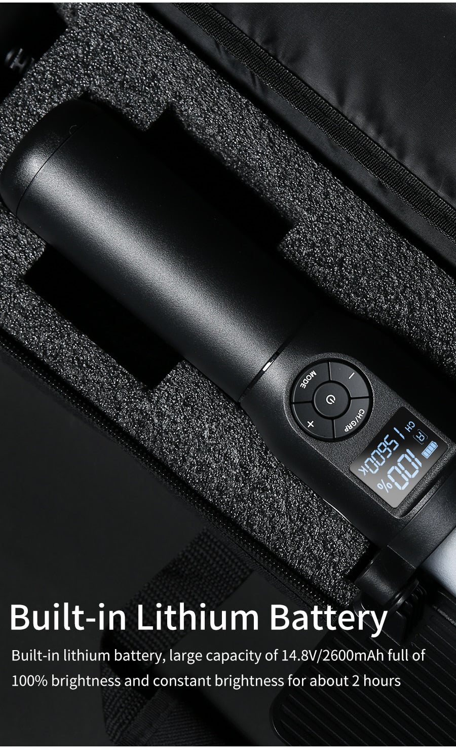 Godox LC500 3300K-5600K Adjustable Handle LED Light Stick Built-in lithiunm Battery+Remote control+AC Power Charger