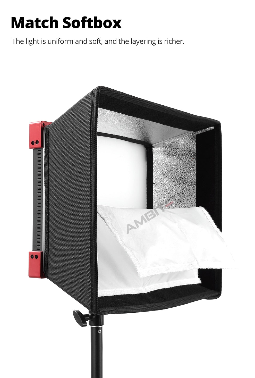 AMBITFUL LEDP60C Ultra-thin 60W 3200-5600k LED Lamp Video Light Panel Lamp for Video Beauty Tiktok Youtube Live